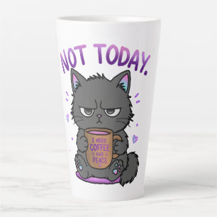 Not Today Grumpy Cat Coffee Lover Cute Funny Cat Latte Mug