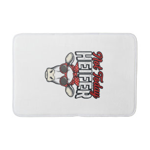 Not Today Heifer Funny Cow Vintage Vector Design_1 Bath Mat