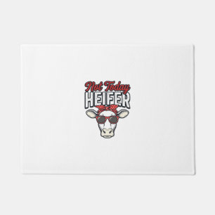 Not Today Heifer Funny Cow Vintage Vector Design_1 Doormat