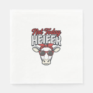 Not Today Heifer Funny Cow Vintage Vector Design_1 Napkin