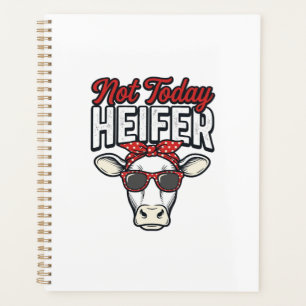 Not Today Heifer Funny Cow Vintage Vector Design_1 Planner