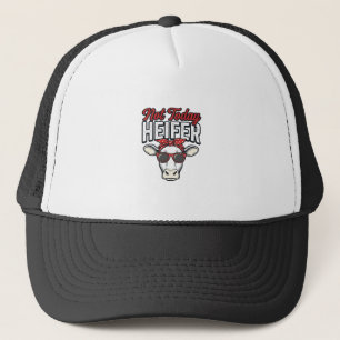 Not Today Heifer Funny Cow Vintage Vector Design_1 Trucker Hat