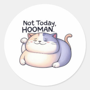 Not Today, Hooman Lazy Cat Sticker