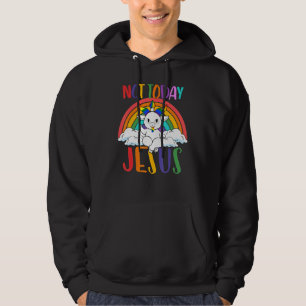 Not Today Jesus Gay Pride Lgbt Satan Goat 1 Hoodie