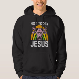 Not Today Jesus Satanic Baphomet Sigil Pentagram S Hoodie