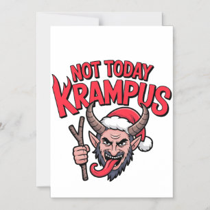 Not Today Krampus Funny Christmas Evil Krampus  Magnetic Invitation