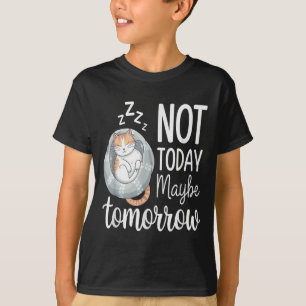 Not Today Maybe Tomorrow Lazy Sleeping Cat Mood T-Shirt