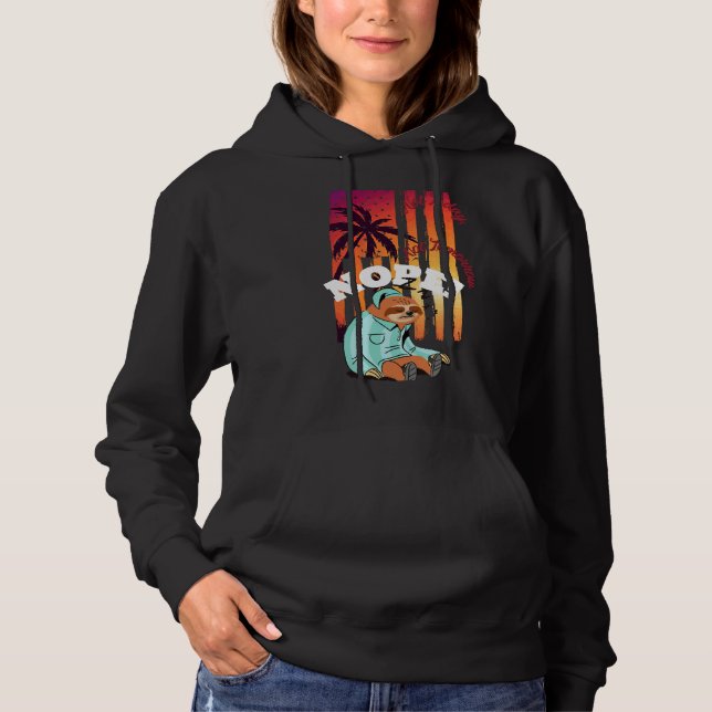 Not Today Nope Sleeping Sloth Sunset Flag Hoodie (Front)