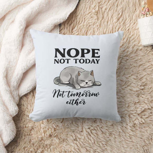 Not Today, Not Tomorrow – Sleepy Cat Cushion (Blanket)