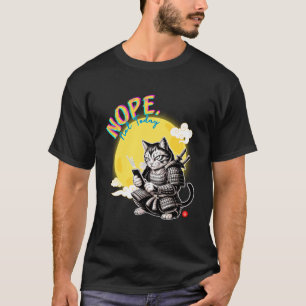 Not Today Samurai Cat Read Messages Japanese Funny T-Shirt