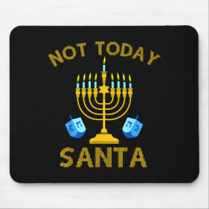 Not Today Santa Funny Hanukkah Pajama Menorah Jewi Mouse Mat