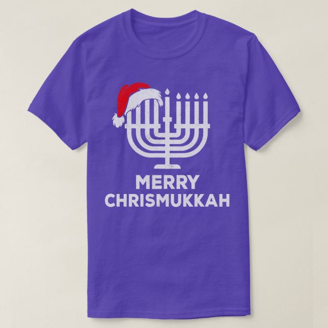 Not Today Santa Hanukkah Chanukah Santa Hat Menora T-Shirt (Design Front)