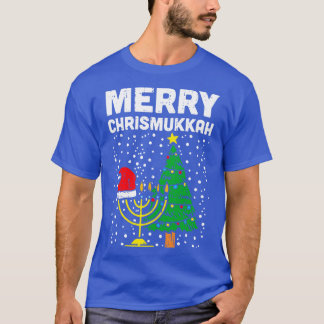 Not Today Santa Hanukkah Chanukah Santa Hat Menora T-Shirt