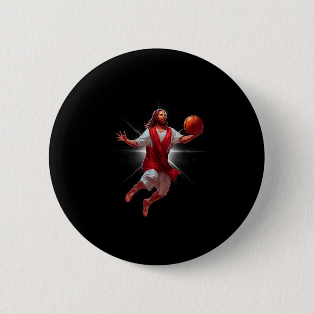 Not Today Satan Jesus Funny Slam Holy Dunk Basketb 6 Cm Round Badge (Front)