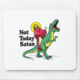 Not Today Satan Jesus Riding Dinosaur Boys Kids Xm Mouse Mat