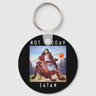Not Today Satan Jesus Vs Satan In Bysketbyll  Key Ring