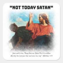 Not Today Satan Matthew 4:10 Black