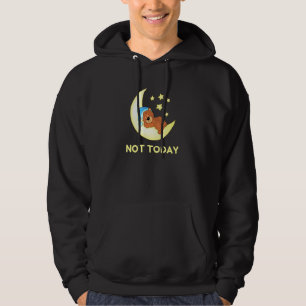 Not Today Sleeping Bear Lazy Novelty Starry Night Hoodie