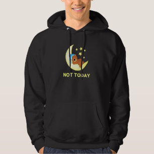 Not Today Sleeping Bear Lazy Novelty Starry Night  Hoodie
