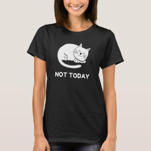 Not Today Sleeping Cat Lazy Novelty Starry Night T-Shirt