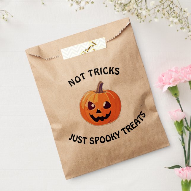 Not tricks Just spooky treats cute Halloween  Favour Bags (Sealed)