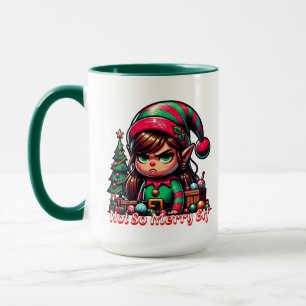 Not Very Merry Christmas Elf   Funny Personalised Mug