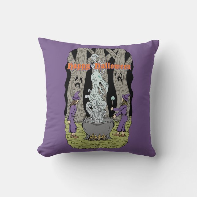 Not What They Expected Happy Halloween Cushion (Front)