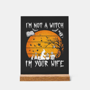 Not Witch Wife Halloween Sunset Cauldron_1 Acrylic Sign