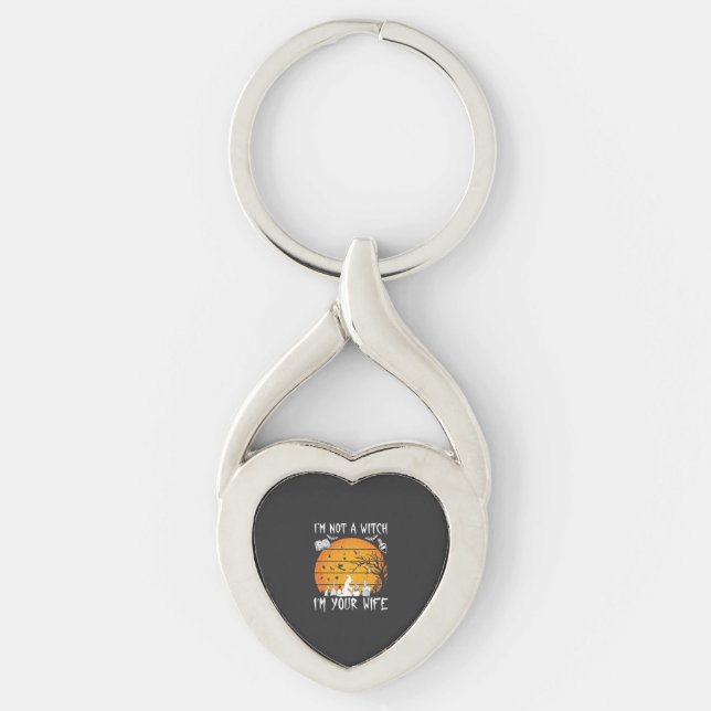 Not Witch Wife Halloween Sunset Cauldron_1 Key Ring (Front)