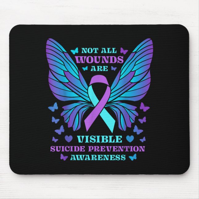 Not wounds are visible prevention awareness day mouse mat (Front)