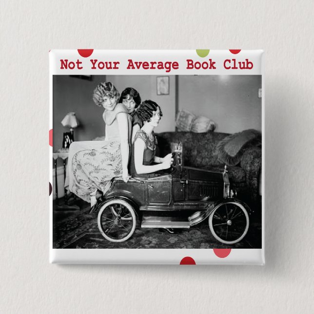Not your average book club 15 cm square badge (Front)