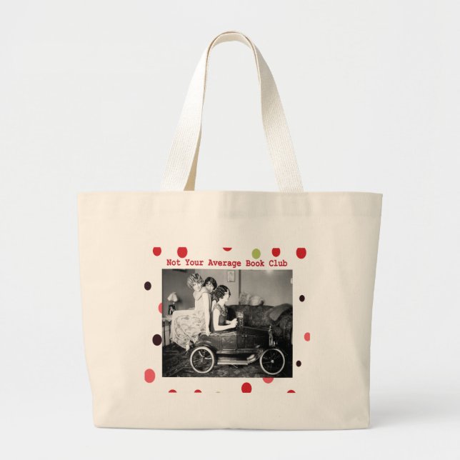 Not your average book club large tote bag (Front)