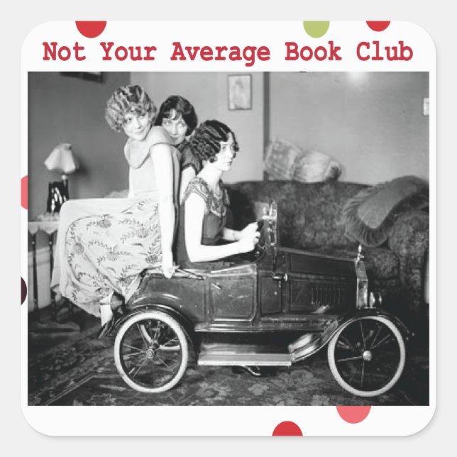 Not your average book club square sticker (Front)