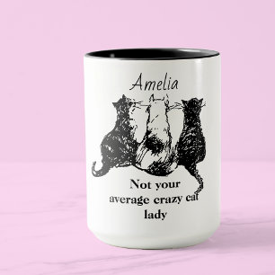 Not your average crazy cat Lady Personalised Mug