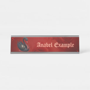 Not Your Average Swan – Spikes, Skulls & Sass. Desk Name Plate