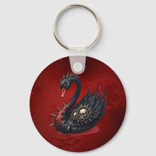 Not Your Average Swan – Spikes, Skulls & Sass. Key Ring