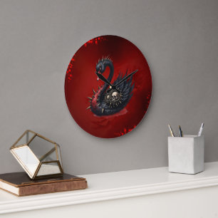 Not Your Average Swan – Spikes, Skulls & Sass. Large Clock