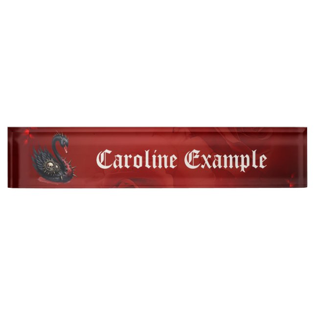 Not Your Average Swan – Spikes, Skulls & Sass.  Nameplate (Front)