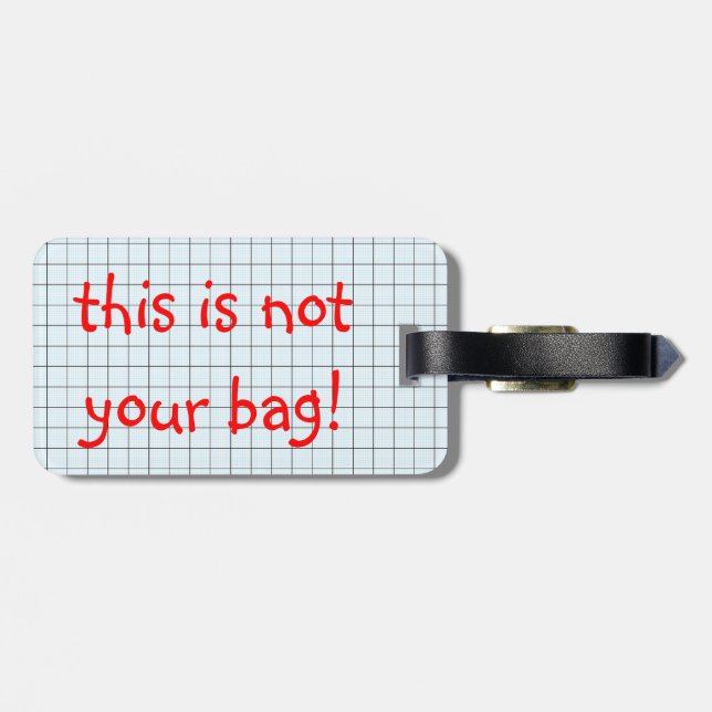 not your bag composition book luggage tag (Back Horizontal)