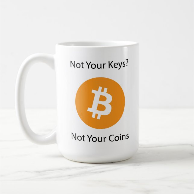 Not Your Keys, Not Your Coins Coffee Mug (Left)