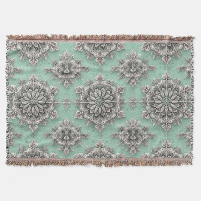 Not Your Ordinary Snowflakes II Throw Blanket (Front)