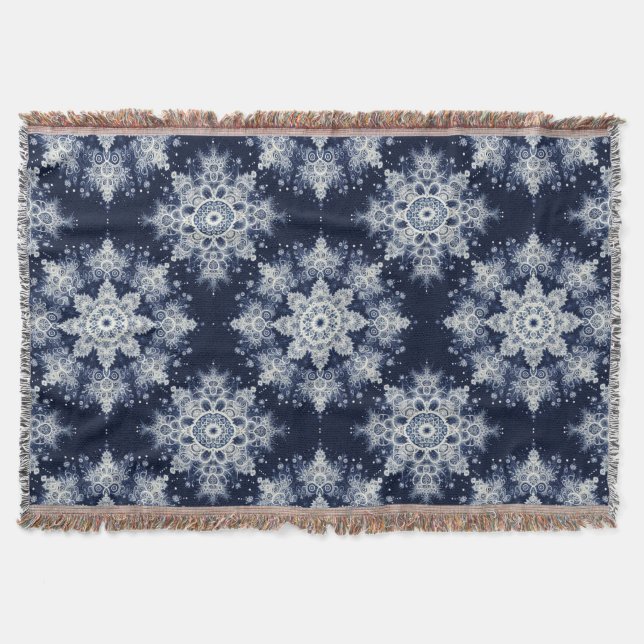 Not Your Ordinary Snowflakes III Throw Blanket (Front)