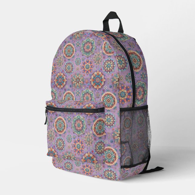 Not Your Ordinary Snowflakes IV Printed Backpack (Back Corner Right)