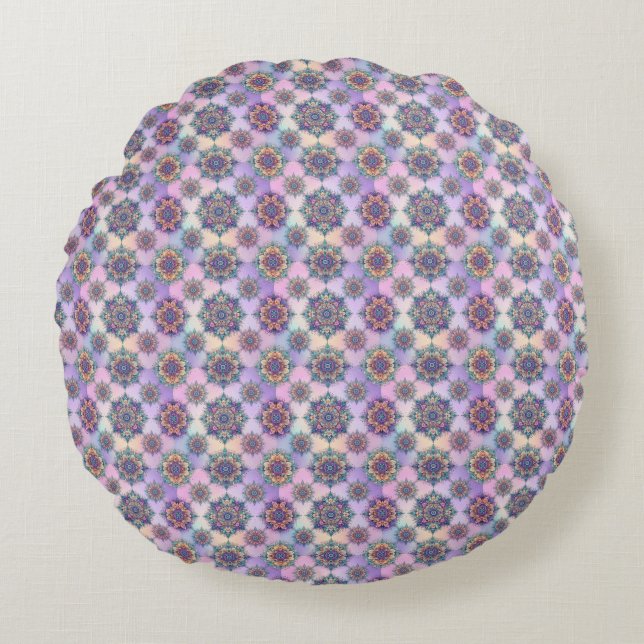 Not Your Ordinary Snowflakes VI Round Cushion (Front)