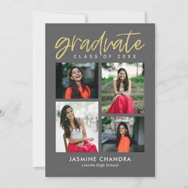 Notably Cool Editable Colour Graduation Invitation (Front)