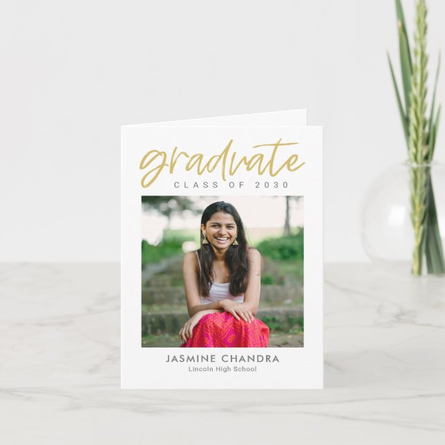 Notably Cool Editable Colour Graduation Thank You Card (Front)