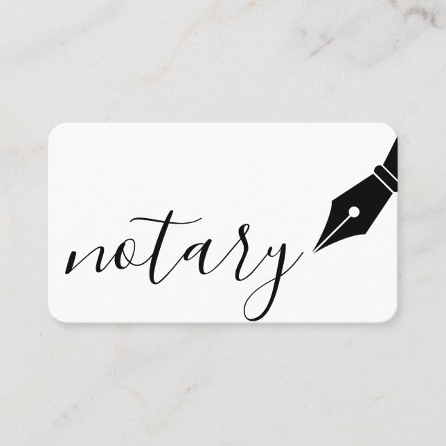 Notary Agent Nib Logo Tax Preparatory Book Keeping Business Card (Front)