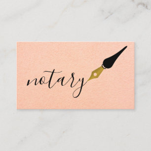 Notary Agent Pen Logo Freelance Calligraphy Writer Business Card