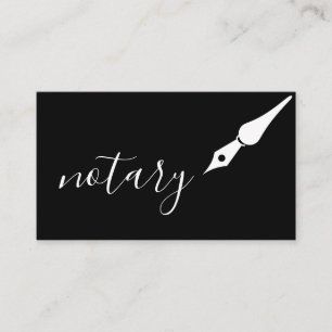 Notary Agent Pen Logo Freelance Calligraphy Writer Business Card