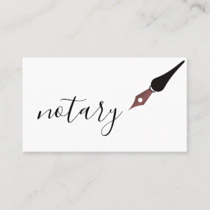 Notary Agent Pen Logo Freelance Calligraphy Writer Business Card